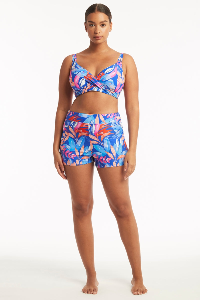 Twist Front Multifit Singlet Top - Cobalt