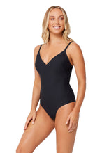 Load image into Gallery viewer, DD/E &quot;V&quot; Neck One Piece - Black