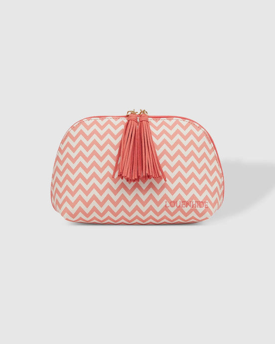 Baby Audrey Makeup Bag Chevron Peach