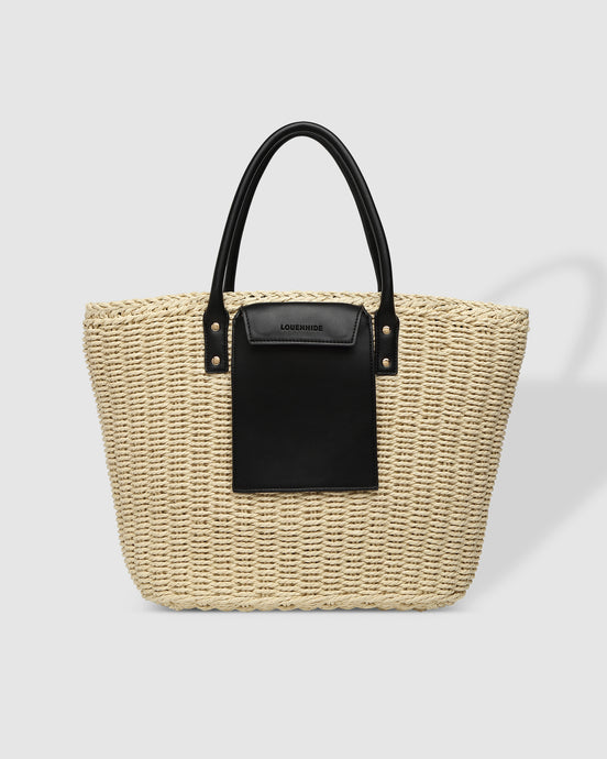 Bristol Raffia Tote Bag Black