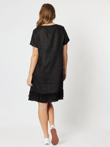 Ruffle Hem Dress Black