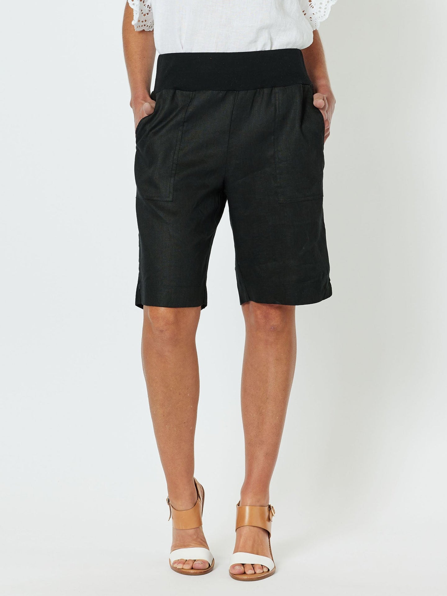 Jordon Linen Short Black