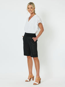 Jordon Linen Short Black