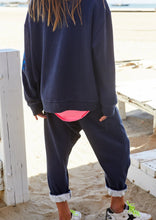 Load image into Gallery viewer, Sunset Navy Drop Crotch Track Pant