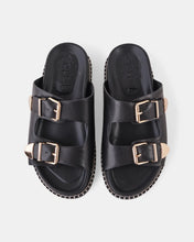 Load image into Gallery viewer, Suki Leather Slide Black