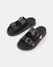 Load image into Gallery viewer, Suki Leather Slide Black