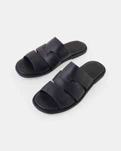 Rio Leather Slide Black