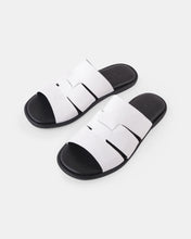 Load image into Gallery viewer, Rio Leather Slide White