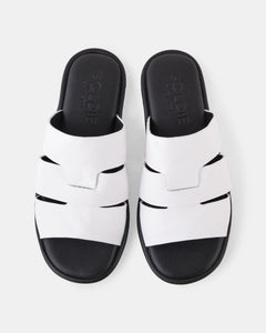 Rio Leather Slide White