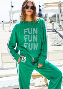 Fun Towelling Longer Sweat - Green