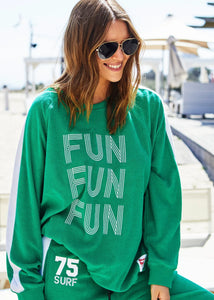 Fun Towelling Longer Sweat - Green