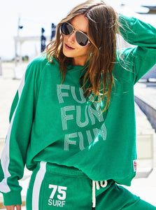 Fun Towelling Longer Sweat - Green