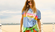 Load image into Gallery viewer, Happy Vibes Vintage Tee  - Blue