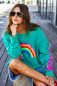 Vintage Rainbow Sweat - Jade