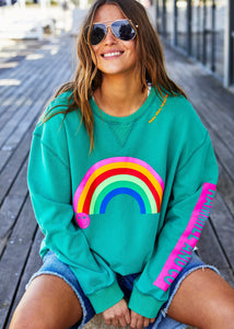 Vintage Rainbow Sweat - Jade