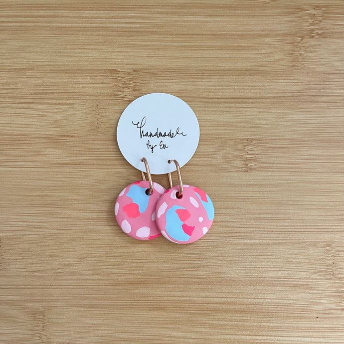 Hoop Earring Dusty Pink Multi