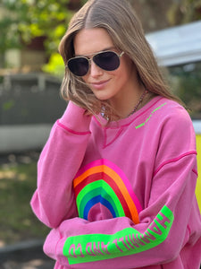 Vintage Rainbow Sweat Pink