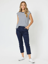 Load image into Gallery viewer, Isabella Cotton Pant Navy