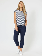 Load image into Gallery viewer, Isabella Cotton Pant Navy