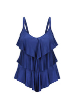 Load image into Gallery viewer, 3 Tier Tankini Top Metallic Navy