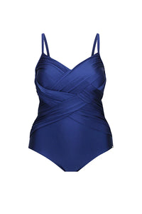 Criss Cross One Piece Metallic Navy