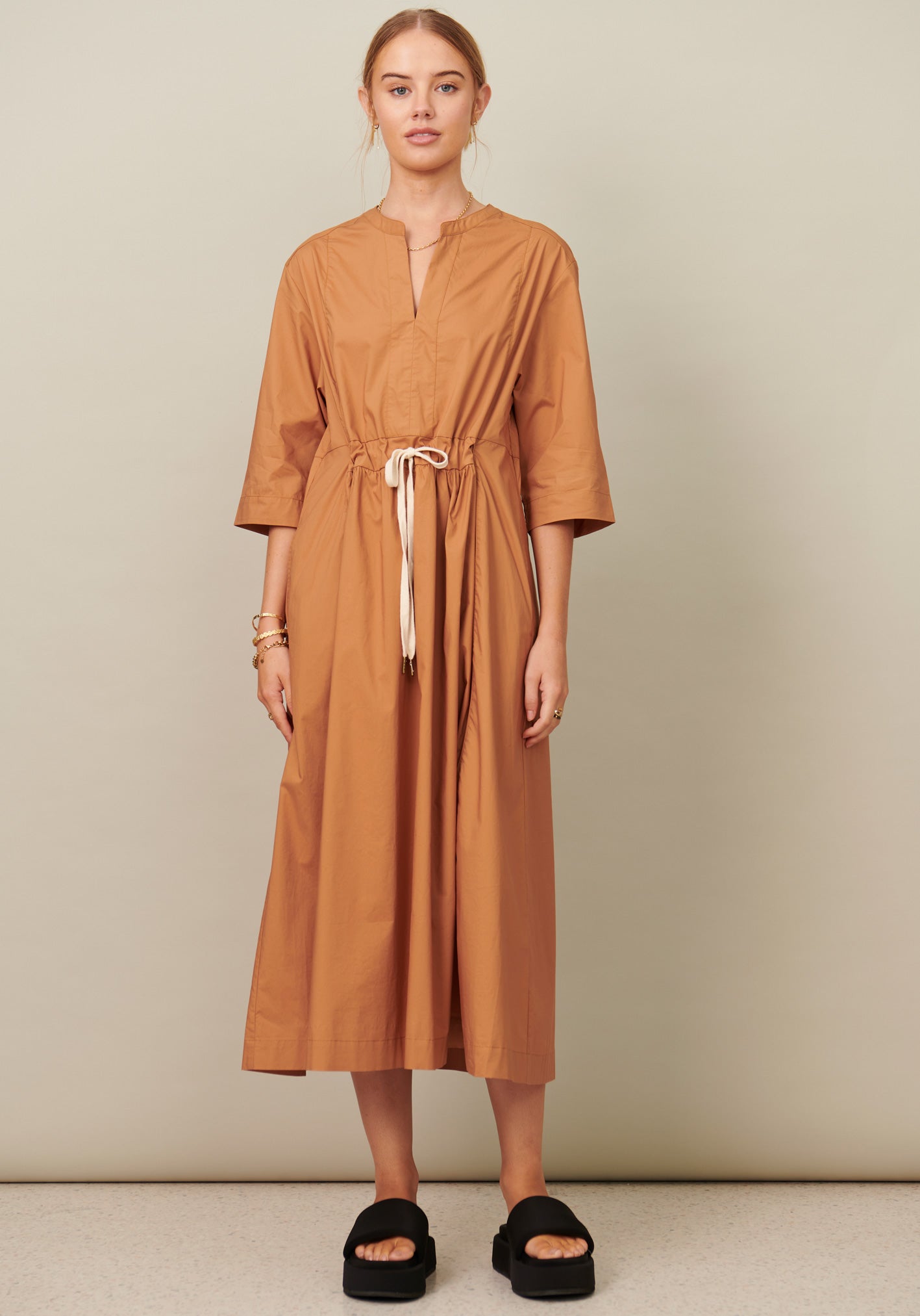 Gemma Cotton Drawcord Dress