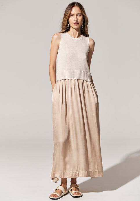 Estel Knit Tank Satin Dress