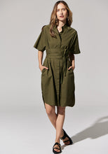 Load image into Gallery viewer, Toya Shirt Dress with Belt Khaki