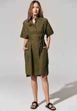 Load image into Gallery viewer, Toya Shirt Dress with Belt Khaki