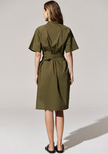 Load image into Gallery viewer, Toya Shirt Dress with Belt Khaki