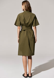 Toya Shirt Dress with Belt Khaki