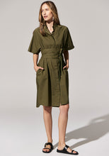 Load image into Gallery viewer, Toya Shirt Dress with Belt Khaki