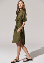 Load image into Gallery viewer, Toya Shirt Dress with Belt Khaki