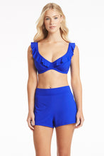 Load image into Gallery viewer, Essentials F Cup Frill Underwire Bra - Cobalt