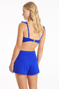 Essentials F Cup Frill Underwire Bra - Cobalt