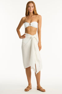 Sunset Frayed Sarong White