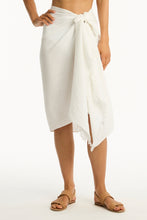 Load image into Gallery viewer, Sunset Frayed Sarong White