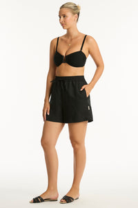 Tidal Linen Boardwalk Short Black