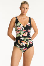 Load image into Gallery viewer, Sundown Cross Front Multifit One Piece Black