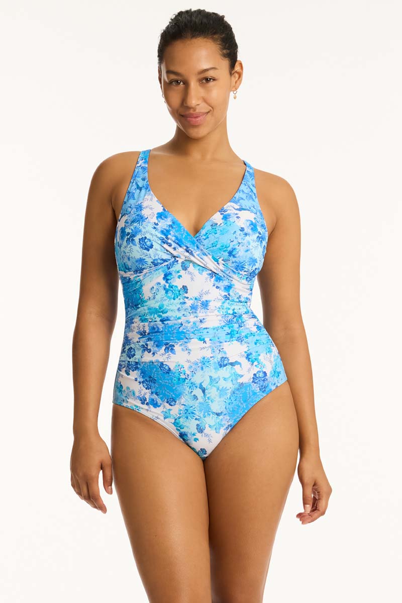 Daisyfield Cross Front Multifit One Piece - Blue