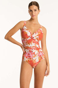 Daisyfield Cross Front Multifit One Piece - Coral