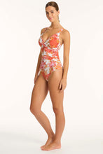 Load image into Gallery viewer, Daisyfield Cross Front Multifit One Piece - Coral