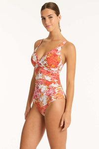 Daisyfield Cross Front Multifit One Piece - Coral