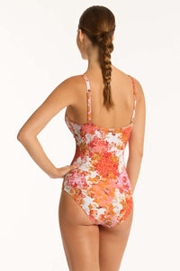 Daisyfield Cross Front Multifit One Piece - Coral