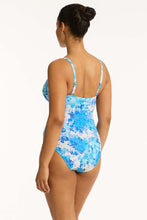 Load image into Gallery viewer, Daisyfield Tie Front DD/E One Piece - Blue