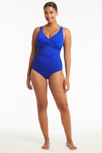 Load image into Gallery viewer, Essentials Cross Front Multifit One Piece Cobalt