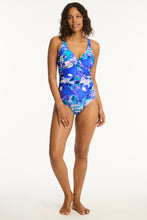 Load image into Gallery viewer, Cascade Cross Front Multifit One Piece - Cobalt