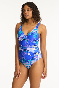 Cascade Cross Front Multifit One Piece - Cobalt