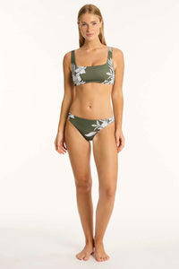 Aloha Low Square Neck Bra - Khaki