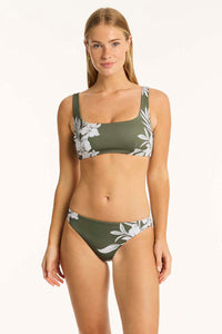 Aloha Low Square Neck Bra - Khaki